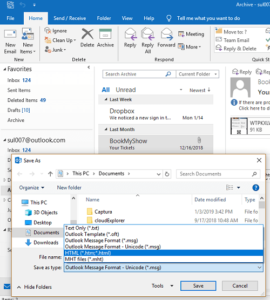 outlook save as pdf